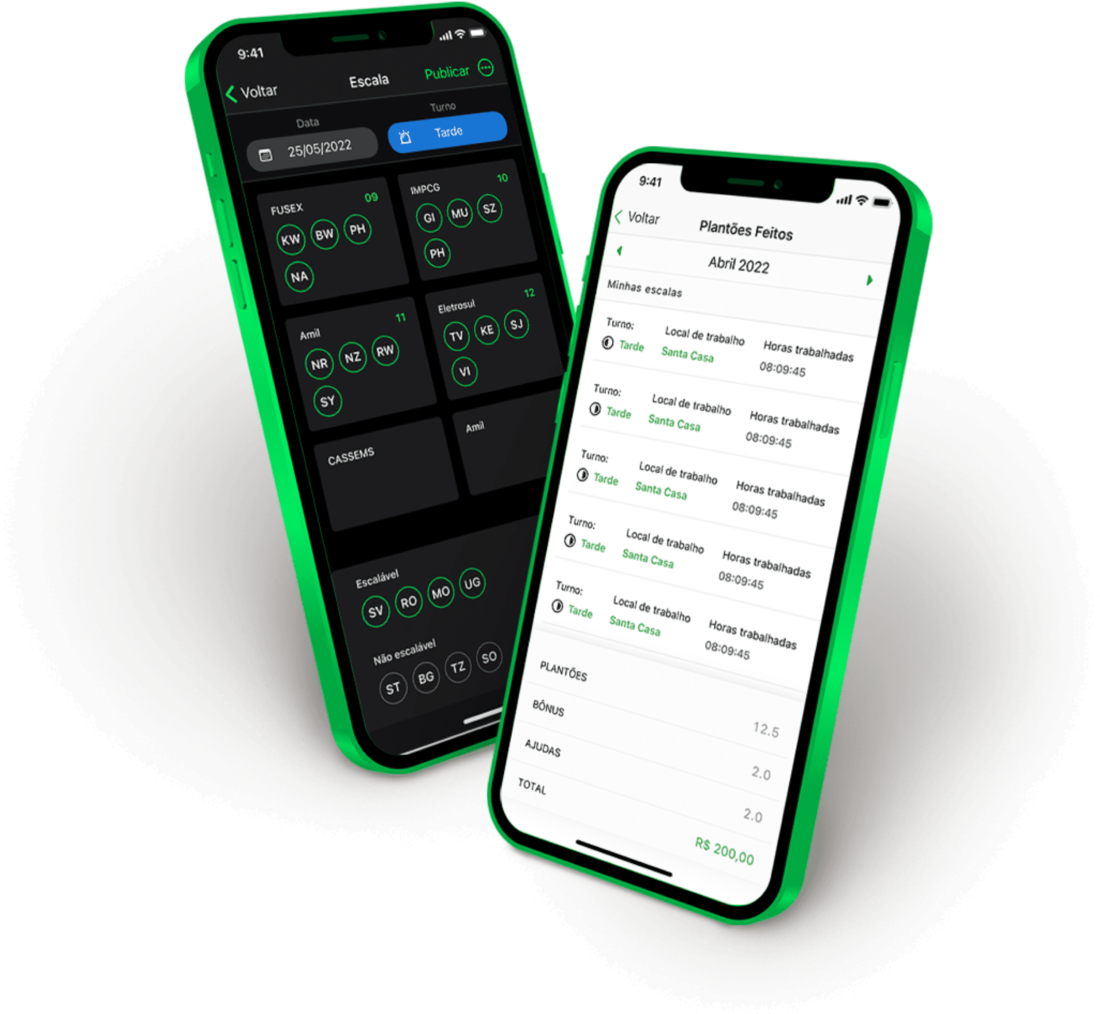 O VolanAI no celular: registro do atendimento e lista de plantões